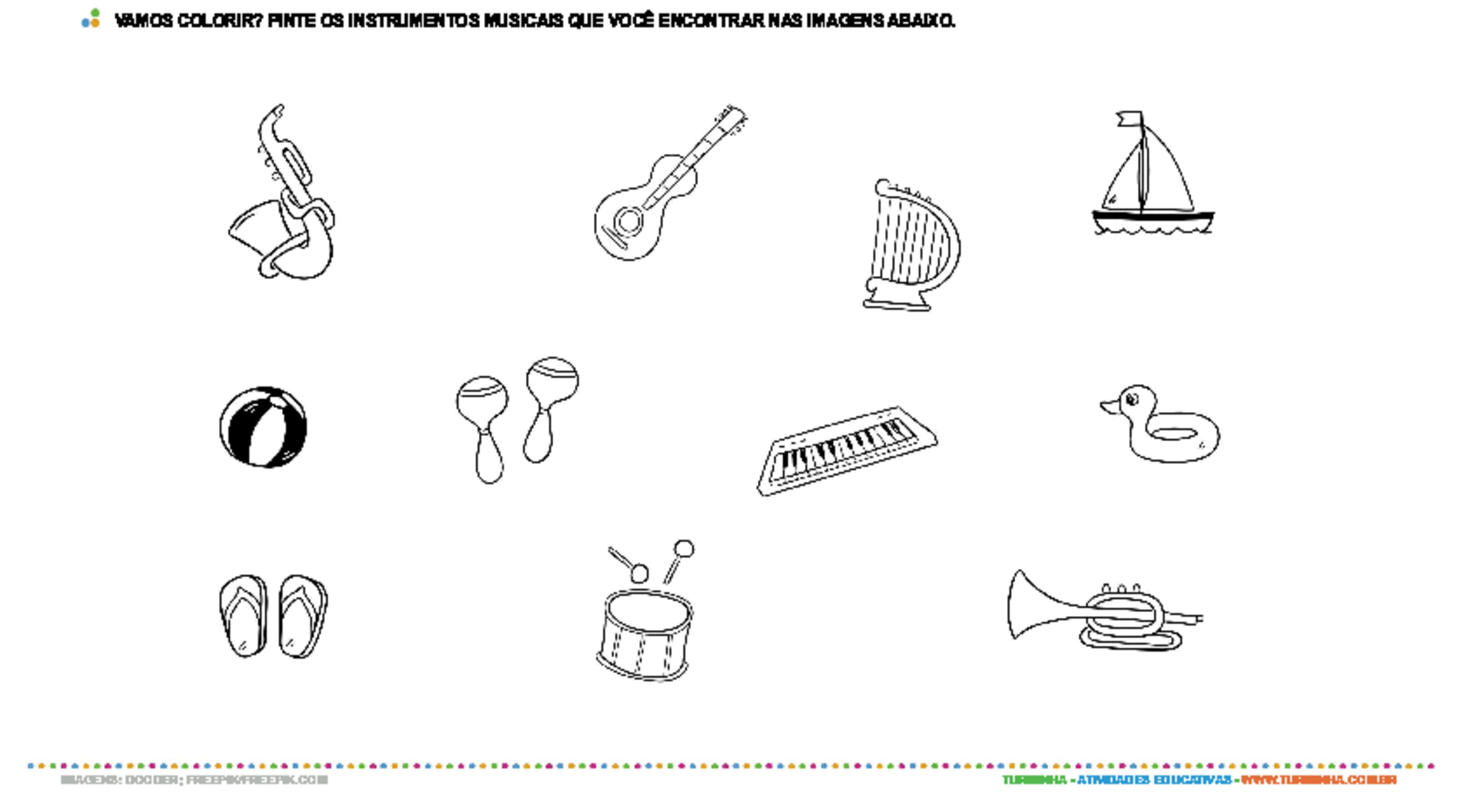 Atividade sobre os Instrumentos Musicais - 1º e 2º ano