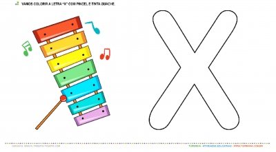 O Xilofone e a letra “X” – Pintura com guache