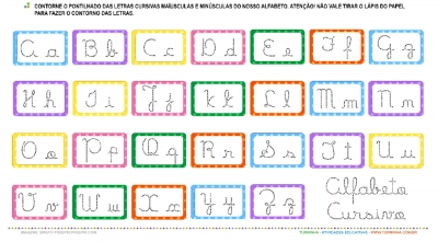 O alfabeto em Letra Cursiva – Maiúscula e Minúscula