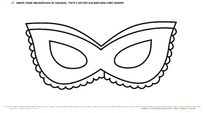 Máscara de Carnaval - Pintura e Colagem